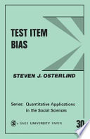 Test item bias / Steven J. Osterlind.
