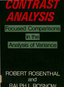 Contrast analysis / Robert Rosenthal and Ralph L. Rosnow.