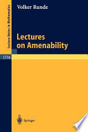 Lectures on amenability Volker Runde.