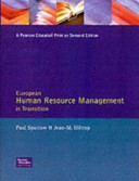 European human resource management in transition / Paul R. Sparrow and Jean-M. Hiltrop.