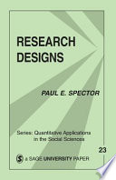 Research designs / Paul E. Spector.