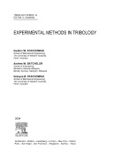 Experimental methods in tribology / Gwidon W. Stachowiak; Andrew W. Batchelor; Grazyna B. Stachowiak.