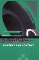 Context and content : essays on intentionality in speech and thought / Robert C. Stalnaker.