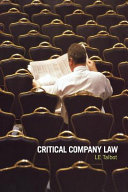 Critical company law L.E. Talbot.