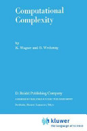 Computational complexity / by K. Wagner and G. Wechsung.