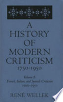 A history of modern criticism, 1750-1850 / by René Wellek