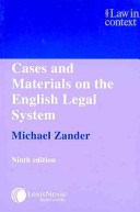 Cases and materials on the English legal system / Michael Zander.
